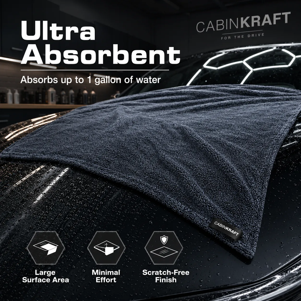 Twisted-Loop Microfiber Drying Towel, 1300 GSM